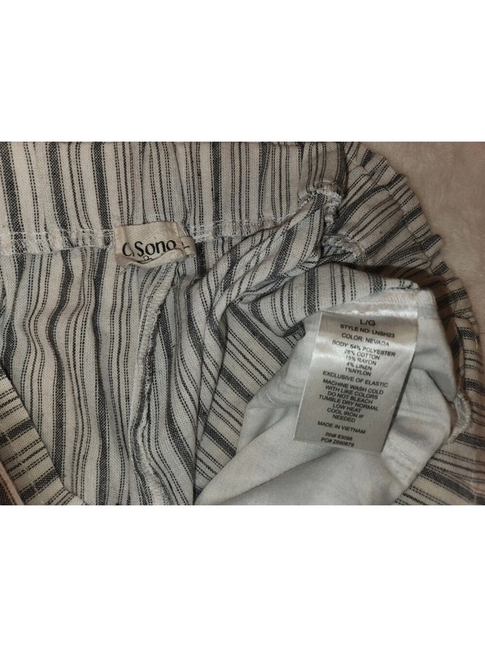 Ci Sono Striped Elastic Waist Shorts Juniors L White Gray - Picture 11 of 11